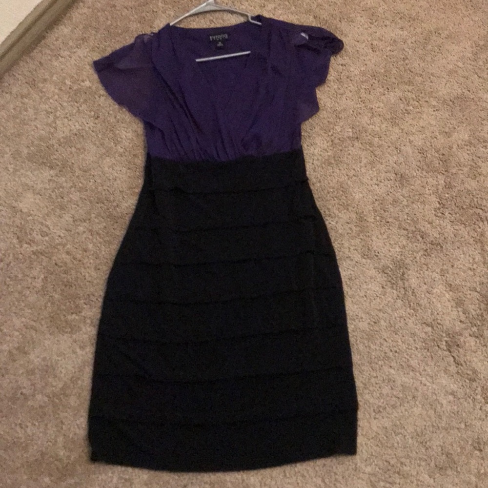 Black and purple cocktail dress